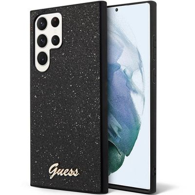 Etui Guess Glitter Script na Samsung Galaxy S23 Ultra - czarne