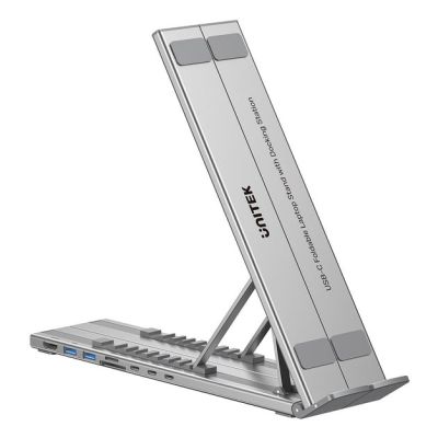 29. UNITEK PODSTAWKA POD LAPTOP REGULOWANA + HUB USB-C/A, HDMI 2.0, PD 100W