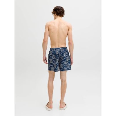 6. Jack&Jones męskie szorty do pływania JPSTMAUI SHELL AOP SWIM SHORTS REG 12291808 PAGEENT BLUE