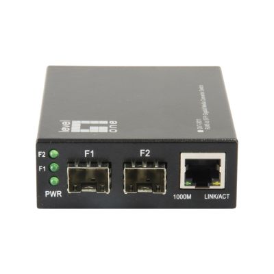 2. LevelOne GVT-2011 - Media konwerter - GigE - 10Base-T, 100Base-TX, 1000Base-T, 1000Base-X - RJ-45 / SFP (mini-GBIC)