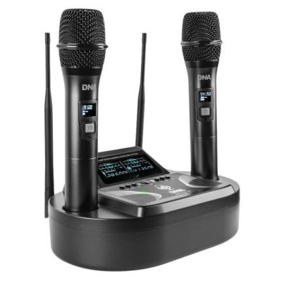 6. UMA VOCAL SET - Podwójny zestaw bezprzewodowy 2x mikrofon doręczny + odbiornik wraz ze stacją ładowania mikrofonów