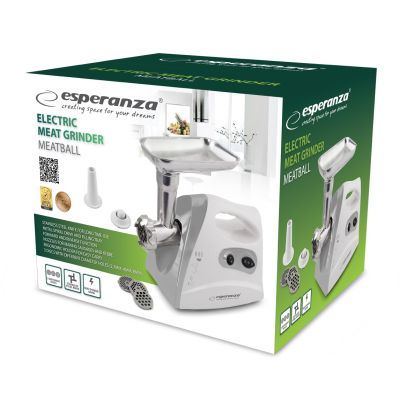 10. Maszynka do mielenia mięsa Esperanza EKM012E (600W; kolor biały)