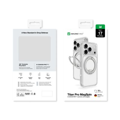 8. Etui AMAZINGTHING Titan Pro MagSpin na iPhone 17 Pro Max kompatybilne z MagSafe - szare