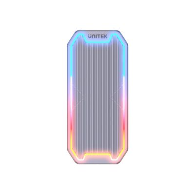 12. UNITEK OBUDOWA DYSKU USB-C M.2 SSD NVME/SATA, 10GBPS, RGB