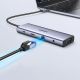 4. Hub Ugreen USB-C 10w1 USB-C HDMI Ethernet USB-A 5GB/s SD/TF minijack- szary