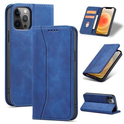 3. Magnet Fancy Case etui do iPhone 12 Pro Max pokrowiec portfel na karty kartę podstawka niebieski