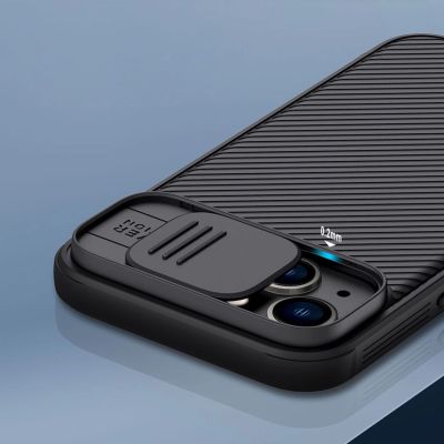 8. Nillkin CamShield Pro Case etui iPhone 14 Plus pancerny pokrowiec osłona na aparat kamerę niebieski