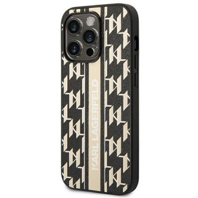 2. Etui Karl Lagerfeld Monogram Stripe na iPhone 14 Pro Max - brązowe