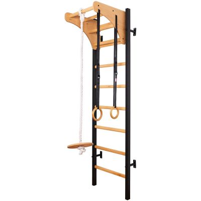 10. DRABINKA GIMNASTYCZNA DREWNIANO METALOWA Z DREWNIANYM DRĄŻKIEM I AKCESORIAMI BENCHK 211B A076