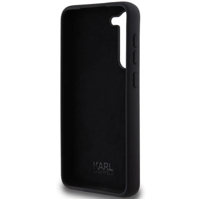 7. Etui Karl Lagerfeld Silicone Karl&Choupette Metal Pin na Samsung Galaxy S23+ - czarne