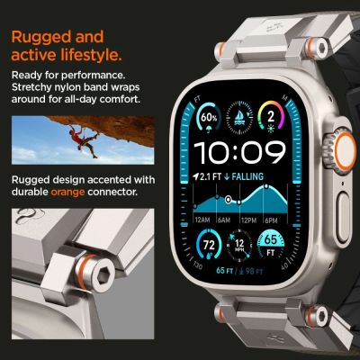10. Pasek Spigen DuraPro Armor na Apple Watch 44 / 45 / 46 / 49 mm - zielony
