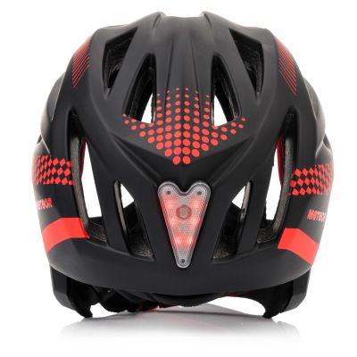 5. Kask rowerowy full-face Meteor Lupus S 48-52 cm czarny/czerwony