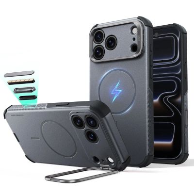 Etui ESR Cyber Tough Kickstand MagSafe na iPhone 18 Pro / 17 Pro - szare