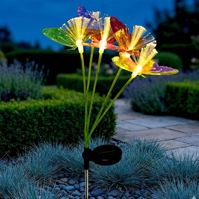 6. LAMPA SOLARNA TAŃCZĄCE NA WIETRZE MOTYLE 6 LED 72CM