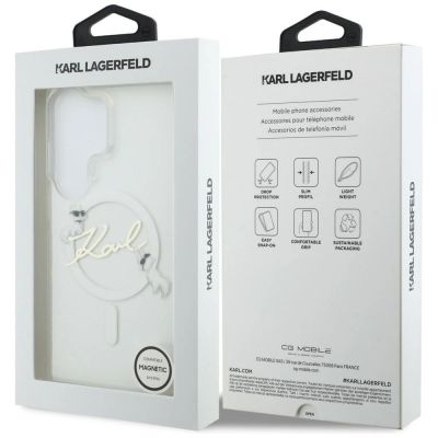 8. Etui Karl Lagerfeld IML KC Script MagSafe na Samsung Galaxy S26 Ultra - przezroczyste