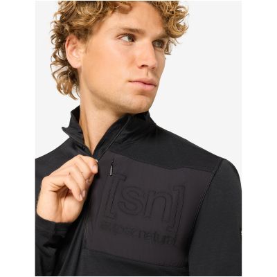 5. Longsleeve termoaktywny męski SUPER.NATURAL M SIERRA140 POCKET ZIP 1/4 czarna