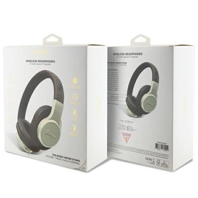 4. Słuchawki nauszne Guess 4G Script Bluetooth - brązowe