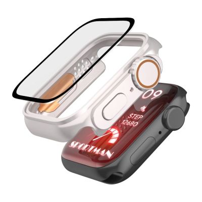 2. Etui Tech-Protect Defense360 na Apple Watch 7 / 8 / 9 (45 mm) - tytanowo-pomarańczowe