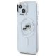 2. Etui Karl Lagerfeld IML Metal Karl&Choupette Head MagSafe na iPhone 15 - białe