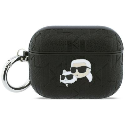 Etui Karl Lagerfeld Monogram Karl & Choupette Head na AirPods Pro 3 - czarne