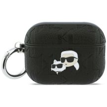 Etui Karl Lagerfeld Monogram Karl & Choupette Head na AirPods Pro 3 - czarne