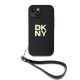 2. Etui DKNY Wrist Strap Stock Logo na iPhone 15 / 14 / 13 - czarne