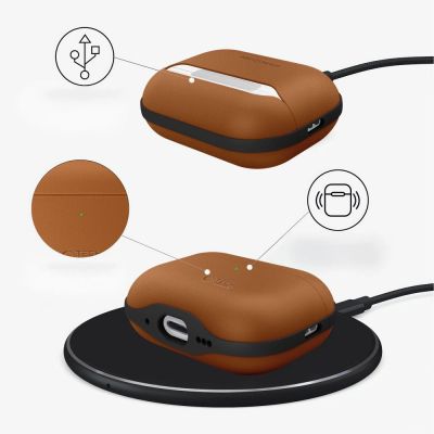6. Etui Tech-Protect NaturalFit na AirPods Pro 3 - brązowe