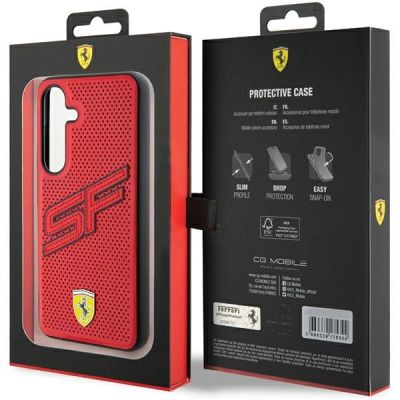 8. Etui Ferrari Big SF Perforated na Samsung Galaxy S24 - czerwone