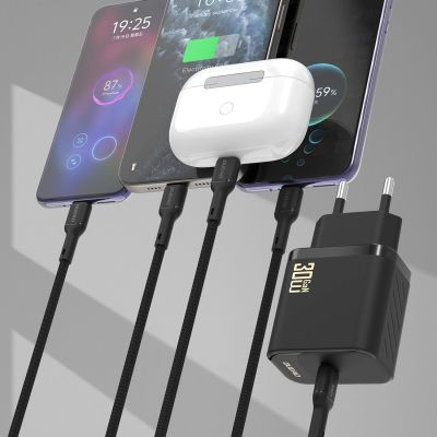 6. Ładowarka sieciowa Dudao A27PCEU PD 30W GaN USB-C z kablem USB-C - biała