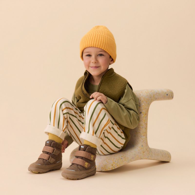 11. Buty zimowe barefoot z wełną z recyklingu Affenzahn Comfy Tiger (01250-70003)
