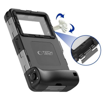 5. Pokrowiec Tech-Protect Waterproof Case wodoodporny IPX8 na smartfony 4.7-6.7" - czarny