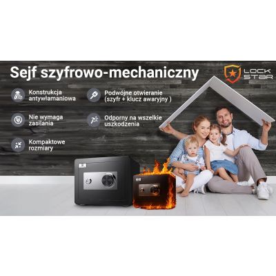 11. Sejf szyfrowo-mechaniczny Extralink Lock Star M-30