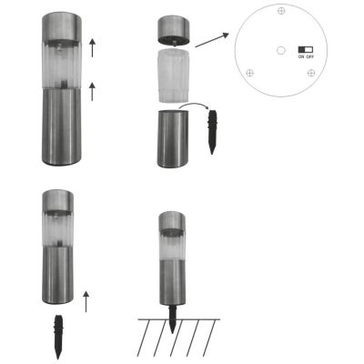 5. LAMPA SOLARNA 4,5X15CM INOX 6SZT GRUNDIG