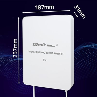 7. Qoltec Antena 5G LTE | 16dBi | kierunkowa | zewnętrzna | SMA | 3300-3800MHz | wodoodporna | 3m