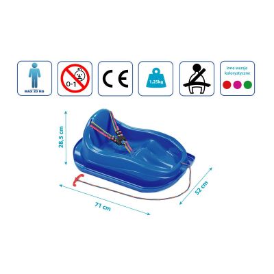 4. SANKI PLASTIKOWE MINI BOBEK NIEBIESKIE