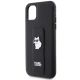 6. Etui Karl Lagerfeld Gripstand Saffiano Choupette Pins na iPhone 11 / Xr - czarne