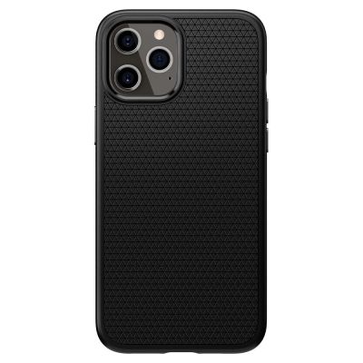 15. Etui Spigen Liquid Air na iPhone 12 / iPhone 12 Pro - czarny mat