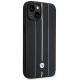 4. Etui BMW Leather Stamp Blue Lines na iPhone 14 - czarne