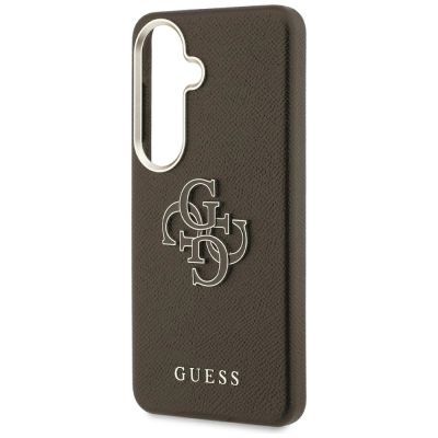 6. Etui Guess Grained Big 4G Metal Logo na Samsung Galaxy S26 - brązowe