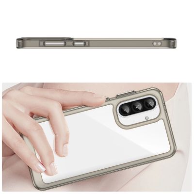 5. Etui Outer Space Case do Samsung Galaxy A26 pokrowiec z elastyczną ramką  - półprzezroczyste, czarne