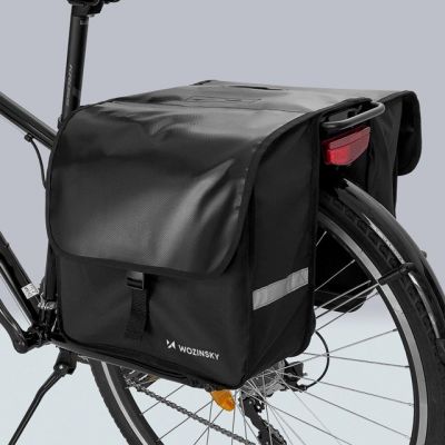 9. Wozinsky sakwa rowerowa na bagażnik podwójna 28 l czarna (WBB34BK)