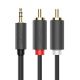 2. Kabel Ugreen AV102 10772 3,5 mm mini jack (męski) / 2RCA (męski) 1m - szary