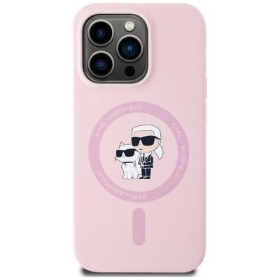 3. Etui Karl Lagerfeld Silicone Karl&Choupette MagSafe na iPhone 14 Pro Max - różowe