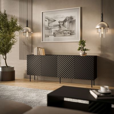 3. Komoda 4D LUCCA 200x40x80 czarny