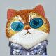 11. Etui Nimmy Glasses Cool Cat na iPhone 15 - szare