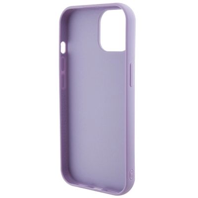 5. Etui Guess Sequin Script Metal na iPhone 15 - fioletowe