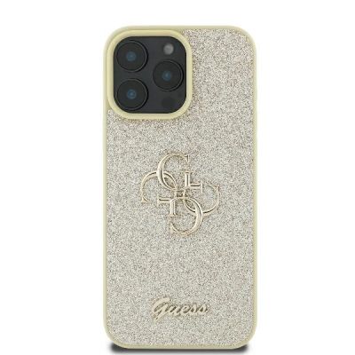 3. Etui Guess Fixed Glitter Big 4G na iPhone 16 Pro - złote
