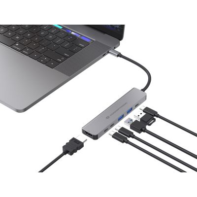 7. Conceptronic DONN33G stacja dokująca Przewodowa USB 3.2 Gen 1 (3.1 Gen 1) Type-C Srebrny