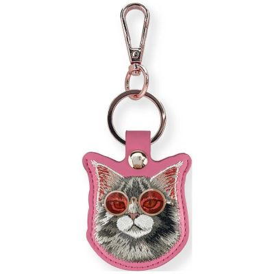 Etui Nimmy Glasses Cool and Cute Cat na lokalizator - różowe