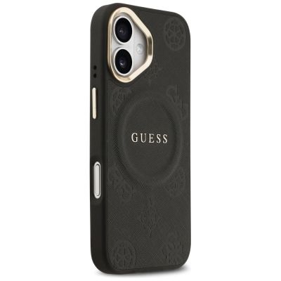 4. Etui Guess Peony Hot Stamp MagSafe na iPhone 17 - czarne
